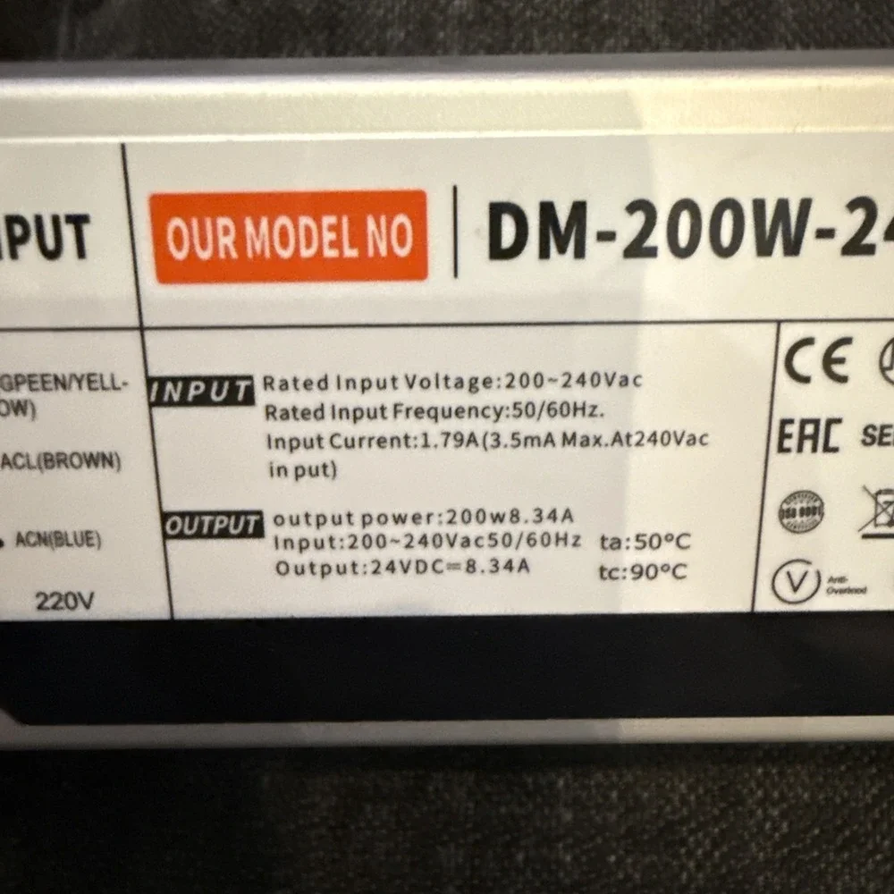 DM-200W-24V power supply and transformer for LED lighting systems